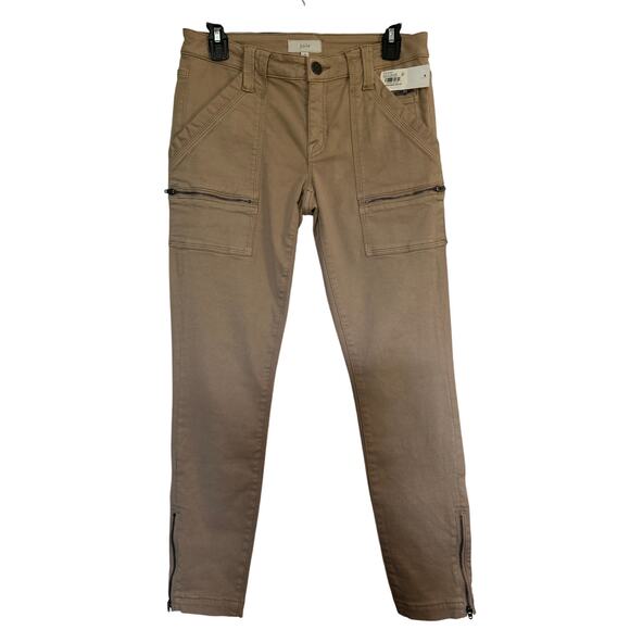 Joie Park Skinny Cargo Pants Khaki Tan Size 27 NWT Utility Ankle Zip Style - Picture 1 of 8